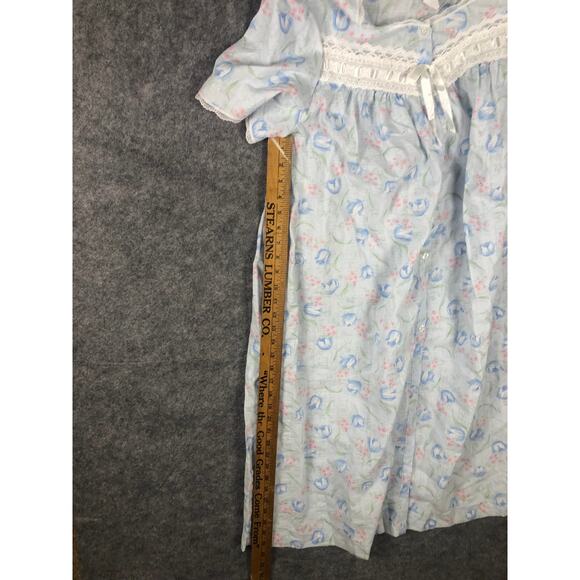 Vintage Fundamentals Lightweight Button Down Sweet Tulip Nightgown Medium - Picture 6 of 7